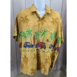 Classic Men’s M RIMA Beach World Camp Shirt Lightweight Button Up Short Sleeves